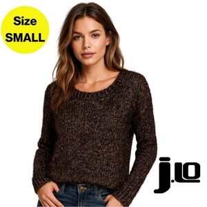 2/for $20 🪩 JENNIFER LOPEZ Shimmering Bronze Fuzzy Sweater 🤎 (Size Small)